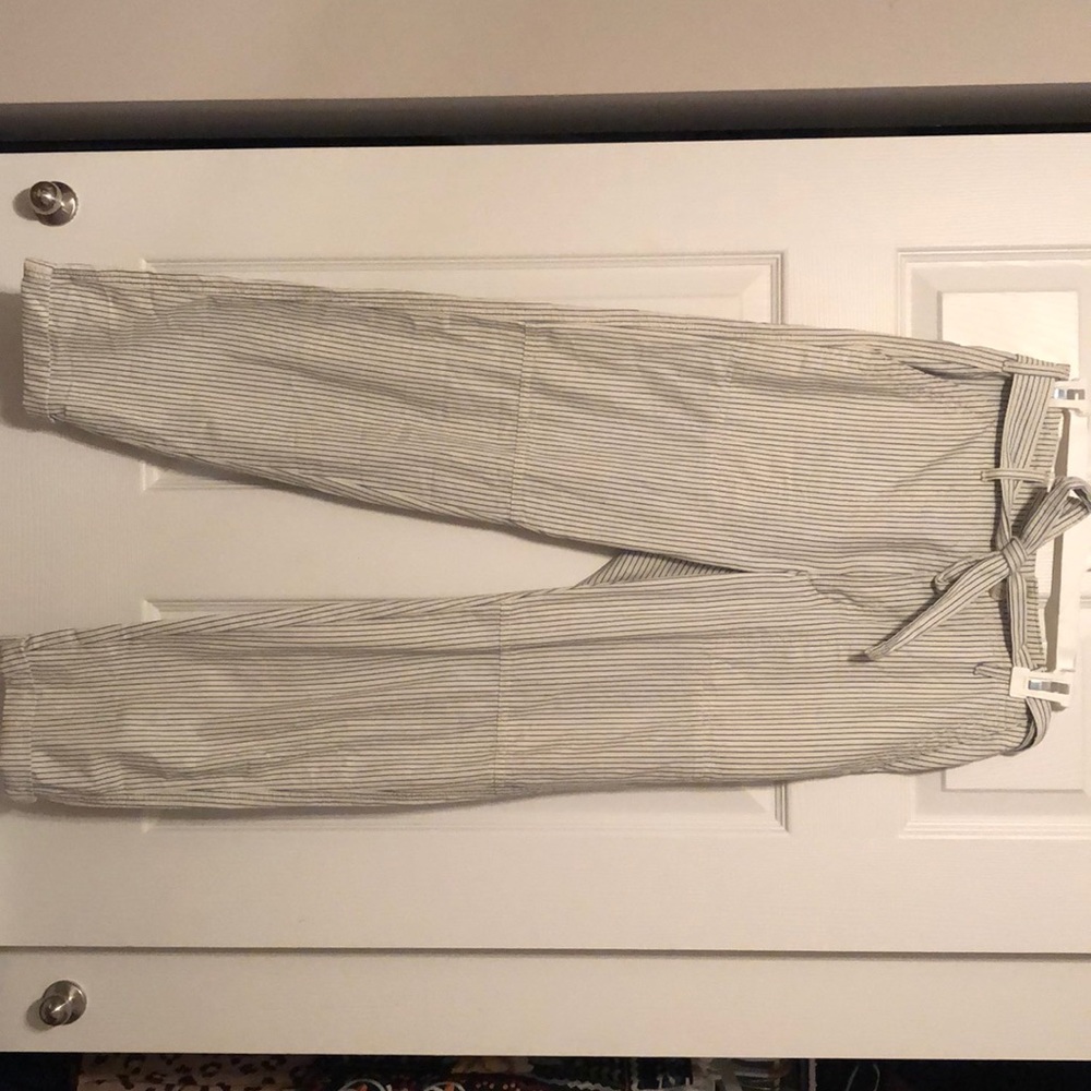 Light blue and white pin striped pants
